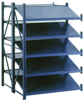 50 x 50 x 78" - Welded Frame Double Straight/Tilt Shelving Add-On Unit (Gray) - Eagle Tool & Supply