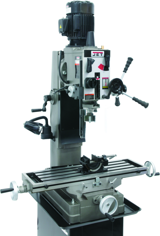 JMD-45GH Geared Head Square Column Mill Drill with Newall DP700 2-Axis DRO & X-Powerfeed - Eagle Tool & Supply