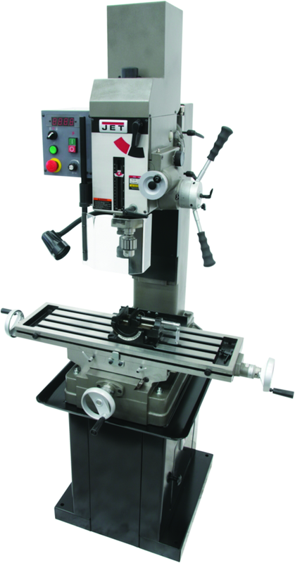 JMD-45VSPFT Variable Speed Geared Head Square Column Mill Drill with Power Downfeed & Newall DP700 2-Axis DRO - Eagle Tool & Supply