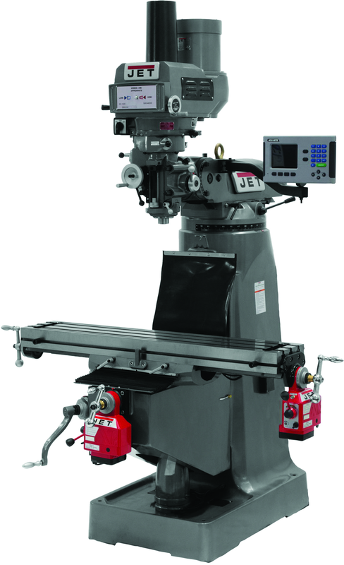 JTM-4VS Mill With 3-Axis ACU-RITE 200S DRO (Quill) With X and Y-Axis Powerfeeds and Power Draw Bar - Eagle Tool & Supply