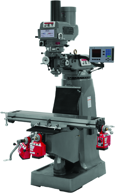 JTM-4VS Mill With 3-Axis ACU-RITE 200S DRO (Quill), X, Y and Z-Axis Powerfeeds With Power Drawbar - Eagle Tool & Supply