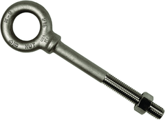 316 Stainless Steel Plain Pattern Nut Eye Bolt - 3/8-16 Thread; 3/4" Eye Dia. - Eagle Tool & Supply