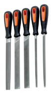 5 Pc. 8" Bastard Engineering File Set - Ergo Handles - Eagle Tool & Supply