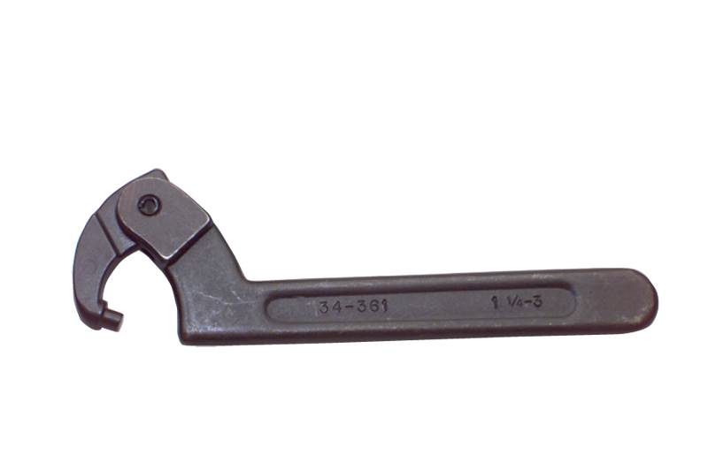 2 to 4-3/4'' Dia. Capacity - 10-1/2'' OAL - Adjustable Pin Spanner Wrench - Eagle Tool & Supply