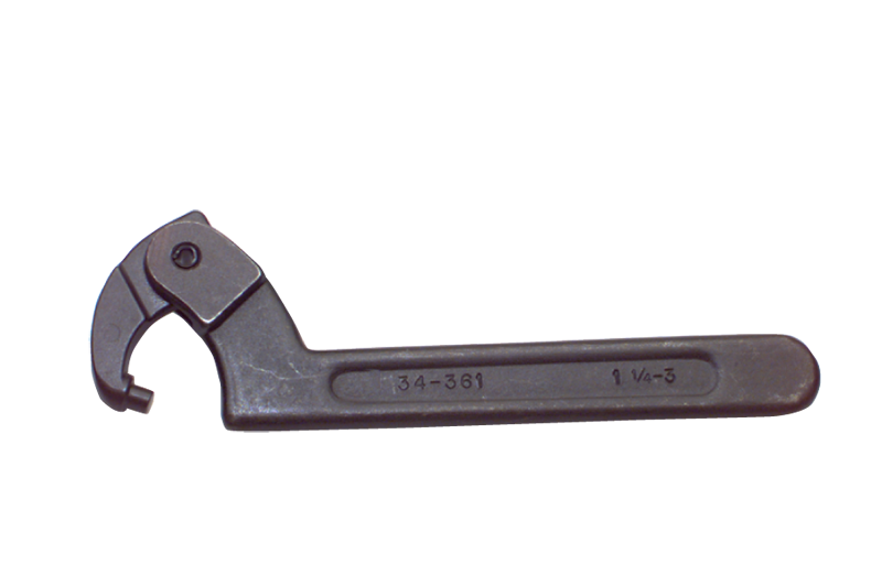 3/4 to 2'' Dia. Capacity - 6-1/8'' OAL - Adjustable Pin Spanner Wrench - Eagle Tool & Supply