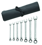 7 Piece - Reversible Combination Ratcheting Wrench Set SAE - Eagle Tool & Supply