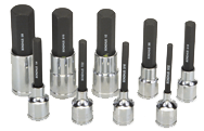 9 Piece - 5/32; 3/5; 7/32; 1/4; 5/16; 3/8; 1/2; 9/16; 5/8" - 2" OAL - Pro Hold® Socket Bit Set - Eagle Tool & Supply