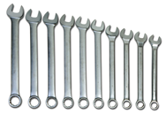 Snap-On/Williams Fractional Combination Wrench Set -- 10 Pieces; 12PT Satin Chrome; Includes Sizes: 1-5/16; 1-3/8; 1-7/16; 1-1/2; 1-5/8; 1-11/16; 1-3/4; 1-13/16; 1-7/8; 2" - Eagle Tool & Supply