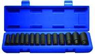 15 Piece - 11 to 32mm - 1/2" Drive - Metrid Deep Impact Socket SEt - Eagle Tool & Supply