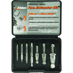 #7017P; Removes #6 to #12 Screws; 7 Piece Extractor Kit - Screw Extractor - Eagle Tool & Supply