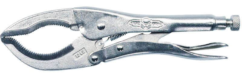 Large Jaw Locking Pliers -- #12LC Plain Grip 0 to 3-1/8'' Capacity 12'' Long - Eagle Tool & Supply