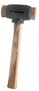 Rawhide Hammer with Face - 4 lb; Wood Handle; 2'' Head Diameter - Eagle Tool & Supply