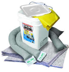 #L90435 Bucket Spill Kit--5 Gallon Bucket Contains: Socks / Perf. Pads / Disposable Bag - Absorbents - Eagle Tool & Supply