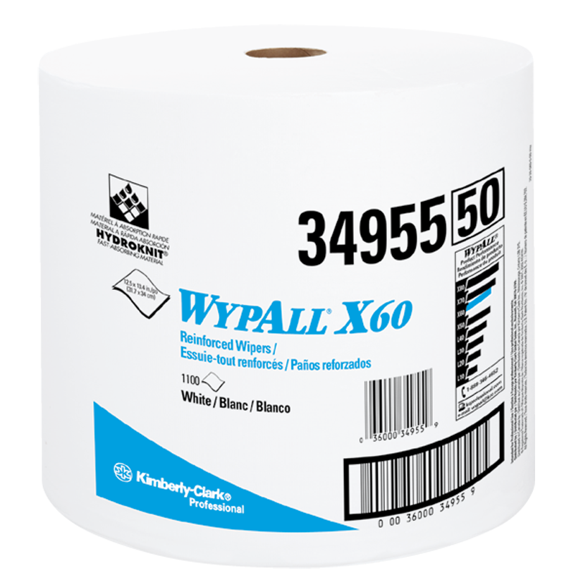 12.5 x 13.4'' - Package of 1100 - WypAll X60 Jumbo Roll - Eagle Tool & Supply