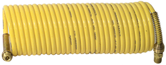 #N34-25A - 3/4 MPT x 25 Feet; Yellow Nylon; 1-Swivel x 1- Rigid Fitting(s) - Recoil Air Hose - Eagle Tool & Supply