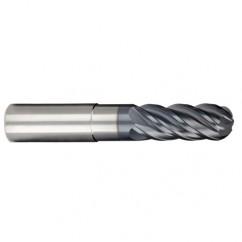 3/4" Dia. - 1" LOC - 7 OAL Ball Nose 5 FL Carbide S/E HP End Mill-AlTiN-X - Eagle Tool & Supply