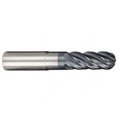 3/8" Dia. - 1/2" LOC - 3 OAL Ball Nose 5 FL Carbide S/E HP End Mill-AlCrNX - Eagle Tool & Supply