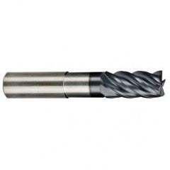 1/2" Dia. - 5/8" LOC - 3" OAL - .030 Radius 5 FL Carbide S/E HP End Mill-AlCrNX - Eagle Tool & Supply