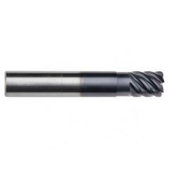 3/16" Dia. - 3/8" LOC - 3" OAL - .015 Radius 5 FL Carbide End Mill-Uncoated - Eagle Tool & Supply