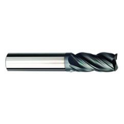 3/8 Dia. x 4 Overall Length 4-Flute .015 C/R Solid Carbide SE End Mill-Round Shank-Center Cut-AlCrN-X - Eagle Tool & Supply