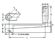 Broached Crank Handle - 5/8'' Hole Diameter; 3-1/4'' Handle Length; 4.92'' Width - Eagle Tool & Supply