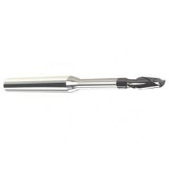 3mm Dia. - 3mm LOC - 57mm OAL - .25mm C/R 2 FL Carbide End Mill with 3mm Reach-Nano Coated - Eagle Tool & Supply