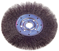 12" Diameter - 1-1/4" Arbor Hole - Crimped Steel Wire Straight Wheel - Eagle Tool & Supply