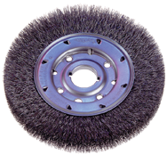 8" Diameter - 1-1/4" Arbor Hole - Crimped Steel Wire Straight Wheel - Eagle Tool & Supply