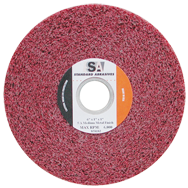 6 x 1 x 1'' - Medium Grit - Aluminum Oxide Metal Finishing Non-Woven Wheel - Eagle Tool & Supply