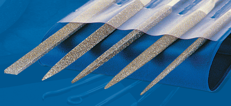 2-3/4'' Diamond Length - 5-1/2'' OAL (Various) - Fine Grit - 5 pc. Set Diamond Needle File - Eagle Tool & Supply