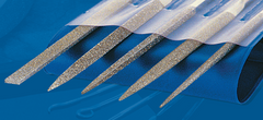 2-3/4'' Diamond Length - 5-1/2'' OAL (Various) - Medium Grit - 5 pc. Set Diamond Needle File - Eagle Tool & Supply