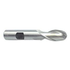 9/16'' Dia. - 3'' OAL - Uncoated HSS - Ball End SE EM - 2 FL - Eagle Tool & Supply