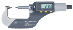 0 - 1.2" / 0 - 30mm Measuring Range - .00005/.001mm Resolution - Friction Thimble - Carbide Face - Electronic Spline Micrometer - Eagle Tool & Supply