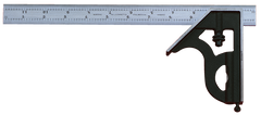 #C33H-6-4R - 6'' - 4R Graduation - Chrome Blade - 2 Piece Combination Square Set - Eagle Tool & Supply