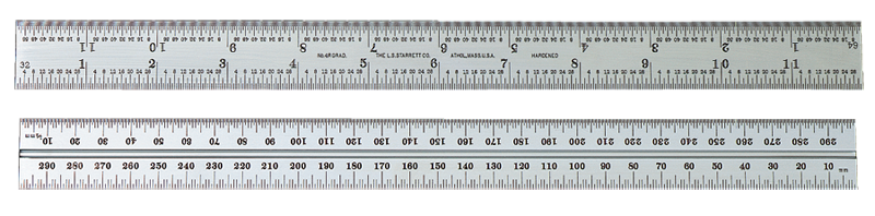 #CB12-16R - 12'' - 16R Graduation - Chrome - Combination Square Blade - Eagle Tool & Supply