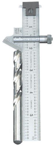 #22C - 6" Length; 59° Bevel Head (Graduation in 32nds) - Drill Point Gage - Eagle Tool & Supply