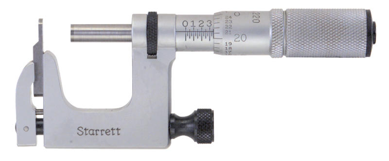 #220XFL-1 - 0 - 1'' Measuring Range - .001 Graduation - Friction Thimble - Carbide Face - Multi Anvil Micrometer - Eagle Tool & Supply