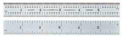 #C416R-24 - 24'' Long - 16R Graduation - 1-1/4'' Wide - Heavy Spring Tempered Chrome Scale - Eagle Tool & Supply