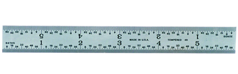 #C604RE-6 - 6" Long - 4R Graduation - 3/4'' Wide - Spring Tempered Chrome Scale - Eagle Tool & Supply