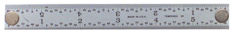 #402-036MG - 36'' Long - 4R Graduation - 1-1/4'' Wide - Rigid Magnet Rule - Eagle Tool & Supply