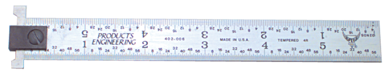 #402-H18 - 18'' Long - 4R Graduation - 1-1/8'' Wide - Hook Rule - Eagle Tool & Supply