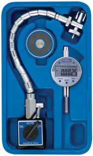 Set Contains: 1"/25mm .0005/.01mm w/Flex Arm Mag Base - Electronic Indicator with Flex Arm Mag Base - Eagle Tool & Supply