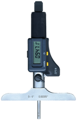 0 - 6" / 0 - 150mm Measuring Range - Friction Thimble - Electronic Depth Micrometer - Eagle Tool & Supply