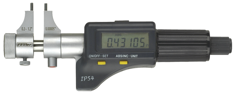 .2 - 1.2'' Measuring Range - .00005/.001mm Resolution - Friction Thimble - Hardened & Ground Face -  Electronic Inside Micrometer - Eagle Tool & Supply