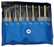 PEC Tools 8 Piece Brass Drive Pin Punch Set -- Includes: 1/16; 3/32; 1/8; 5/32; 3/16; 7/32; 1/4; & 5/16" - Eagle Tool & Supply