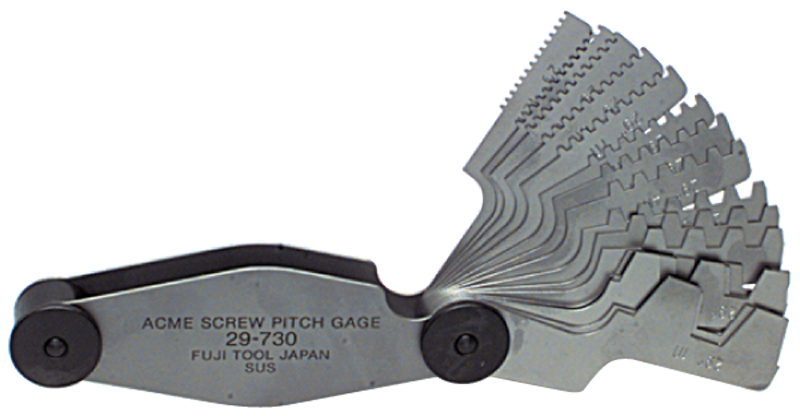 #615-6327 - 16 Leaves - Metric Pitch - Acme Screw Thread Gage - Eagle Tool & Supply
