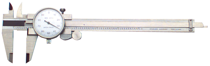 0 - 4'' Measuring Range (.001 Grad.) - Stainless Steel Dial Caliper - Eagle Tool & Supply