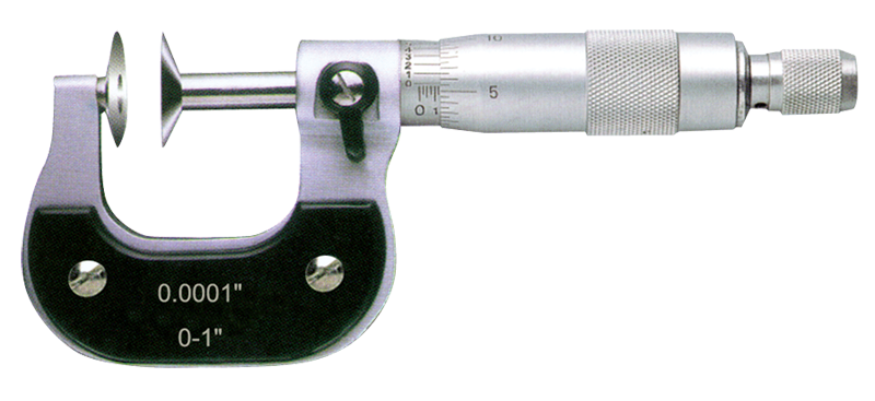 2 - 3'' Measuring Range - .0001 Graduation - Ratchet Thimble - High Speed Steel Face - Disc Micrometer - Eagle Tool & Supply