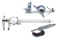 Kit Contains: 0-1" Outside Ratchet Micrometer; 6" Dial Caliper; 4 Piece 12" 4R Combination Square - 6 Piece Layout & Inspection Kit - Eagle Tool & Supply