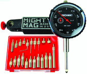 Kit Contains: 1" Procheck Indicator; Mighty Mag Base; And 22 Piece Contact Point Kit - Economy Indicator/Magnetic Base Set - Eagle Tool & Supply